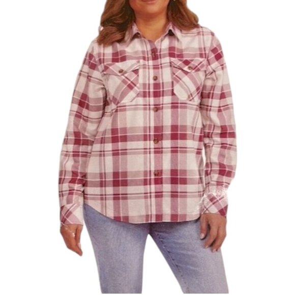 NEW frank Organic Cotton Flannel Shirt | Red - Picture 1 of 4